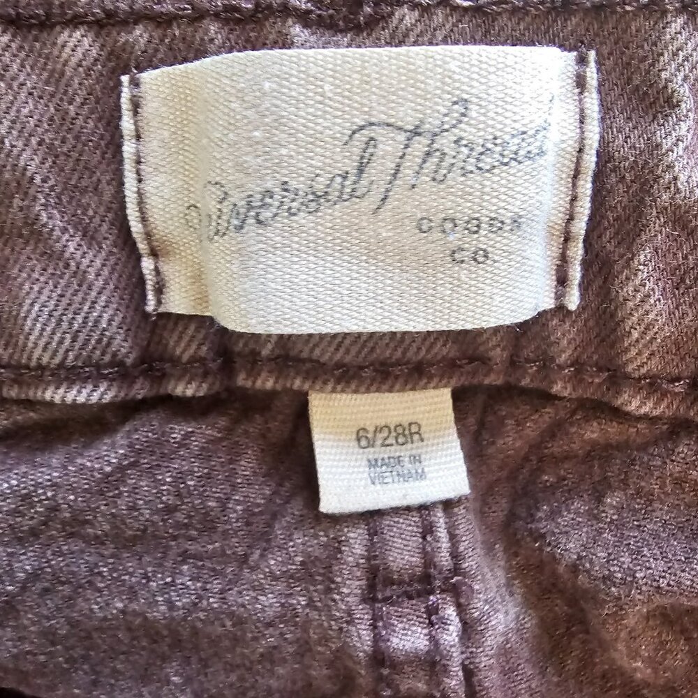 Universal Thread Jeans Womens 6/28R Brown Hi Rise Straight Raw Hem Denim Stretch - Picture 4 of 7